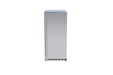 Stono Outdoor Living The TrueFlame 15" 3.2 Cu. Ft. Outdoor Rated Refrigerator (AMD-RFR-15S) by TrueFlame features a slim stainless steel design with a vertical handle, perfect for outdoor kitchens, shown front-facing against a plain white backdrop.