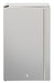 Stono Outdoor Living The TrueFlame 22" 4.1c Deluxe Outdoor Approved Fridge (AMD-RFR-22D) features a sleek upgraded stainless steel door, vertical handle, and lock—ideal for outdoor kitchens. Pictured on a white background.