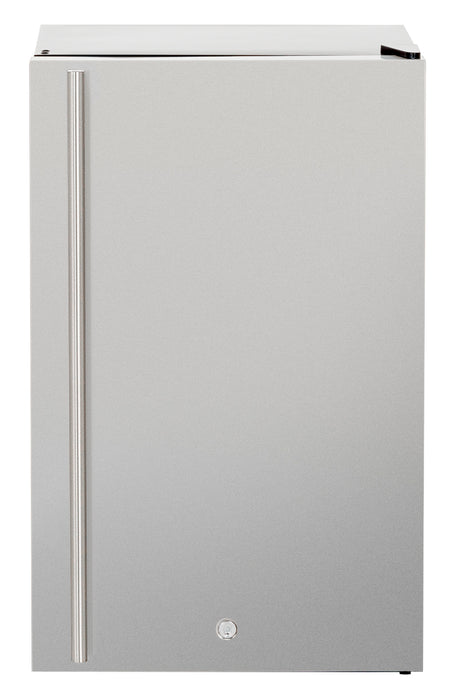 Stono Outdoor Living The TrueFlame 22" 4.1c Deluxe Outdoor Approved Fridge (AMD-RFR-22D) has an upgraded stainless steel door and handle, making it ideal for outdoor kitchens or refrigeration needs.