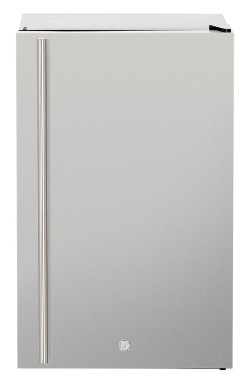 Stono Outdoor Living The TrueFlame 22" 4.1c Deluxe Outdoor Approved Fridge (AMD-RFR-22D) has an upgraded stainless steel door and handle, making it ideal for outdoor kitchens or refrigeration needs.