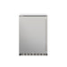 Stono Outdoor Living The TrueFlame 24" 5.3 Cu. Ft. Deluxe Outdoor Rated Refrigerator (TF-RFR-24D-R) features a durable stainless steel door, minimalist design, right-side handle, and bottom vent—perfect for built-in or outdoor use—shown on a plain white background.