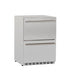 Stono Outdoor Living The TrueFlame 24" 5.1 Cu. Ft. Deluxe Outdoor Rated 2-Drawer Refrigerator (125-AMD-RFR-24DR2-A) features stainless steel construction, two horizontal pull-out drawers, and bottom venting—perfect for outdoor kitchens.