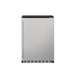 Stono Outdoor Living The TrueFlame 24" 5.1 Cu. Ft. Outdoor Rated Refrigerator (Right Hinge) - AMD-RFR-24S-B features a stainless steel finish, single door with vertical handle on the left, and bottom vent, displayed against a plain white background.
