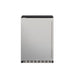 Stono Outdoor Living The TrueFlame 24" 5.1 Cu. Ft. Outdoor Rated Refrigerator (Right Hinge) - AMD-RFR-24S-B is a stainless steel, single-door unit with a sleek design and a right-side vertical handle, shown against a plain white background.