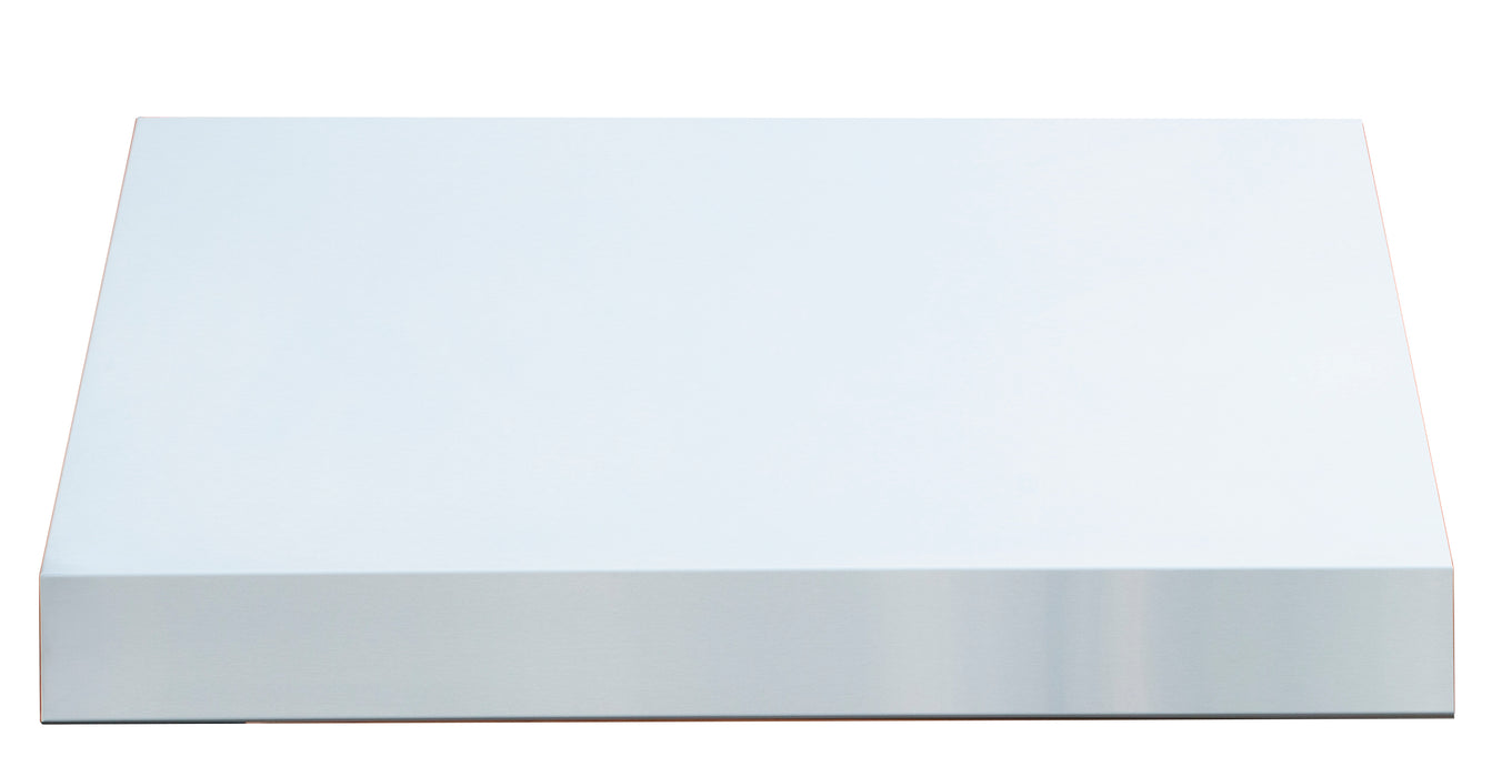 Stono Outdoor Living The TrueFlame 36" Outdoor Vent Hood (TF-VH36-2) by TrueFlame features a minimalist white rectangular design with clean edges, showcased against a plain white background.