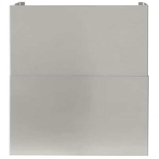 Stono Outdoor Living The Coyote Duct Cover for Chimney Hood for Ceilings features a modern, minimalist stainless steel design with a smooth, flat surface in light gray/silver—ideal for outdoor kitchens.