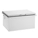 Stono Outdoor Living The TrueFlame 28x26" 2.7c Drop-in Cooler (AMD-IC-28-A) by TrueFlame features a stainless steel, insulated design with a hinged flat lid and curved handle, perfect for keeping drinks or food cold in style.