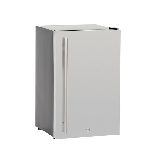 Stono Outdoor Living The TrueFlame 22" 4.1c Deluxe Outdoor Approved Fridge (AMD-RFR-22D) features an upgraded stainless steel door and handle, a single-door modern design, and compact size—perfect for outdoor kitchens and refrigeration needs.