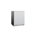 Stono Outdoor Living The TrueFlame 24" 5.0 Cu. Ft. Outdoor Rated Refrigerator (125-AMD-RFR-24S-B) features a stainless steel front door, bottom vent grille, and compact design—ideal for outdoor kitchens—shown against a plain white background.