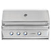 Stono Outdoor Living The Twin Eagles 42-Inch 3-Burner Built-In Natural Gas Grill (TEBQ42RS-CN) features a sear zone, infrared rotisserie burner, Five-Part Grilling System, four blue-lit knobs, and a closed lid with built-in thermometer for precision cooking.