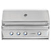 Stono Outdoor Living The Twin Eagles 36-Inch 3-Burner Built-In Propane Gas Grill (TEBQ36R-CL) offers stainless steel burners, an infrared rotisserie burner, four blue-lit knobs, a closed lid, and a built-in temperature gauge for premium outdoor cooking.