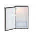 Stono Outdoor Living The TrueFlame 22" 4.1c Deluxe Outdoor Fridge (AMD-RFR-22D) features three shelves, a clear drawer, door storage, and interior lighting—ideal for outdoor kitchens with an upgraded stainless steel door and handle.