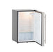Stono Outdoor Living The TrueFlame 22" 4.1c Deluxe Outdoor Approved Fridge (AMD-RFR-22D) features a modern stainless steel door, clear drawer, interior light, and open shelves—perfect for outdoor kitchens or refrigeration needs.