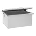 Stono Outdoor Living The TrueFlame 28x26" 2.7c Drop-in Cooler (AMD-IC-28-A) by TrueFlame is shown with its stainless steel lid open, revealing an empty interior, isolated on a white background.
