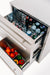Stono Outdoor Living The TrueFlame 24" 5.1 Cu. Ft. Deluxe Outdoor Rated 2-Drawer Refrigerator (125-AMD-RFR-24DR2-A) offers two stainless steel drawers—one for cans and bottles, the other for fresh veggies—ideal for any outdoor kitchen.