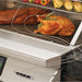 Stono Outdoor Living A whole seasoned chicken and a large cut of meat roast on the Twin Eagles Wi-Fi Controlled 36-Inch Pellet Grill and Smoker (TEPG36R), with probes inserted, while corn and peppers cook above—showcasing Twin Eagles’ premium outdoor equipment.