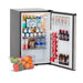 Stono Outdoor Living The TrueFlame 22" 4.1c Outdoor Approved Fridge (AMD-RFR-22S) by TrueFlame features a stainless steel reversible door with lock and is compact, ideal for storing bottled water, soda cans, flavored water, glass bottles, and assorted fruits/vegetables.