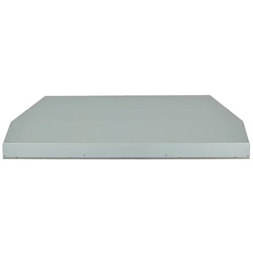 Stono Outdoor Living The Coyote 48" Outdoor Insert (C1LINER48) features a flat, rectangular stainless steel panel with angled sides and a smooth, light gray finish—perfect for outdoor hood ventilation and shown from the front against a white background.