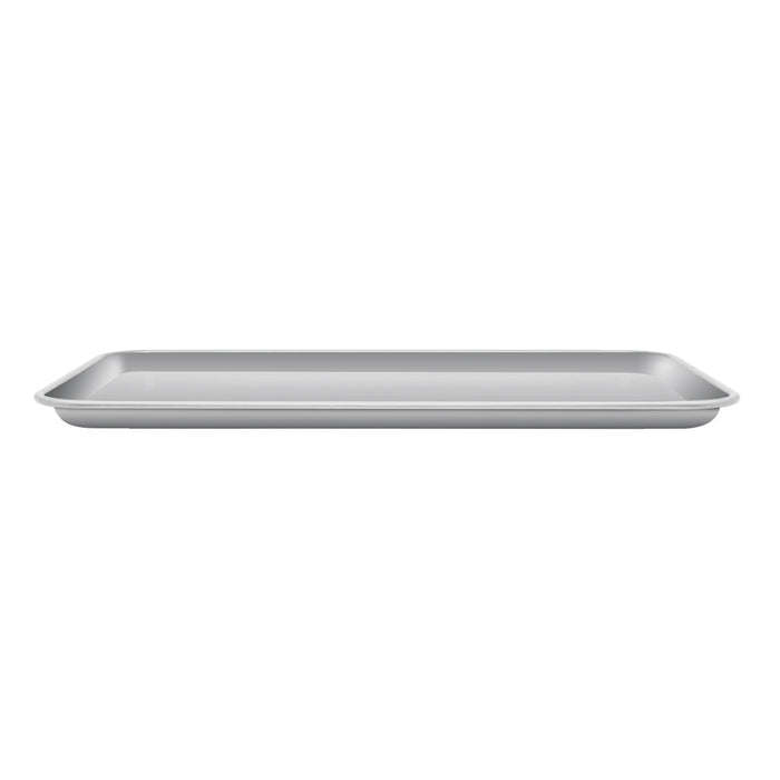 Stono Outdoor Living A silver metal baking sheet, shown side-on against a white background, is perfect for use with the TrueFlame 25" 3-Burner Built-In Natural Gas Grill (TF25) by TrueFlame.