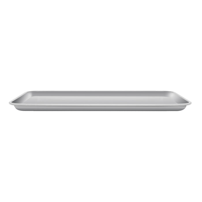 Stono Outdoor Living A silver, rectangular baking sheet with raised edges, shown from the side against a white background—perfect for use with the TrueFlame 25" 3-Burner Built-In Propane Gas Grill (TF25L) as part of your commercial-grade grill setup.