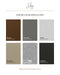 Stono Outdoor Living The Stono Outdoor Living Color and Material Sample Kit features six premium powder-coated aluminum finishes—Bronze, Charcoal, Cloud, Concrete, Granite, and Graphite. View standard options; explore more finishes at stonooutdoor.com.