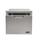 Stono Outdoor Living The Coyote 26" Pull Out Ice Chest (C3-CPOC) features a sleek handle and Coyote brand logo, making it the perfect built-in addition for outdoor kitchens or pairing with your ice storage solutions.