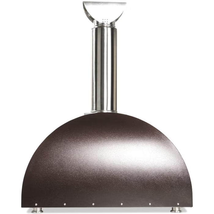 Stono Outdoor Living The Coyote 40" Duomo Wood Fired Outdoor Oven (C1PZ40WC) features a sleek copper dome and tall stainless steel chimney, shown against a white background.