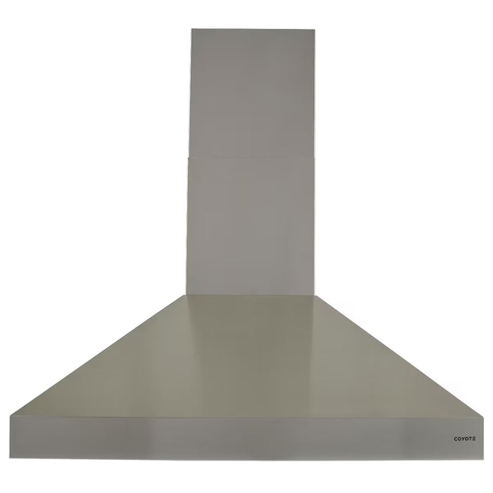 Stono Outdoor Living The Coyote Duct Cover for Chimney Hood for Ceilings offers a sleek, seamless look for your outdoor kitchen, featuring matching stainless steel design to complement any Coyote range hood.