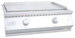 Stono Outdoor Living The KoKoMo Grills Professional KoKoMo 30 Inch Outdoor Kitchen Teppanyaki Griddle (KO-GRDL30-PRO-LP) features 304 stainless steel construction, dual U-shape burners, two control knobs, a flat cooking surface, and a front panel brand logo.