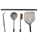 Stono Outdoor Living Enhance your Coyote 40" Duomo Wood Fired Outdoor Oven (Matte Black) with four essential metal tools: a pizza hook, round slotted peel, cleaning brush, and square perforated peel—ideal for any wood-fired setup. Black handle included.