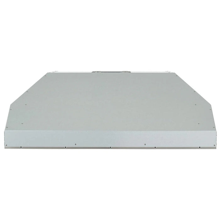 Stono Outdoor Living The Coyote 36" Outdoor Insert (C1LINER36) by Coyote is a flat, rectangular metal panel with angled edges, perfect for ventilation in outdoor kitchen hoods. Shown from the front against a white background with a sleek, industrial finish.