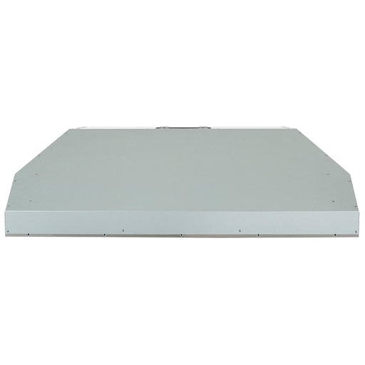 Stono Outdoor Living The Coyote 42" Outdoor Insert (C1LINER42) by Coyote is a metallic, rectangular custom hood with a smooth, flat surface for efficient ventilation, shown front-facing against a white background.