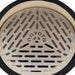 Stono Outdoor Living A close-up of the Coyote Asado Smoker (C1CHCS) grill grate shows diagonal slots and "COYOTE" cutout in the center, designed for precise temperature control and bordered by a black edge.