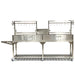 Stono Outdoor Living The Tagwood BBQ Double Argentine Santa Maria Wood Fire & Charcoal Grill (BBQ04SS) by Tagwood BBQ is a large stainless steel grill with two grilling areas, rotating spits, hanging hooks, side and lower shelves, and wheels for easy mobility.