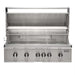 Stono Outdoor Living The Coyote 42" SL-Series Grill (C3SL42NG) is a stainless steel outdoor kitchen grill with five control knobs, open lid showing grates, LED lights, ceramic components, and reliable safety features—all in natural gas.