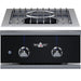 Stono Outdoor Living The Delta Heat 22-Inch Built-In Propane Power Burner (DHPW22-KL) features a black control panel with blue-lit indicators, two control knobs, a raised cooking grate, circular burner design, and Delta Heat branding. Made from 304 stainless steel.