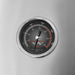 Stono Outdoor Living A close-up of a round temperature gauge with black face and white markings (100–700°F), needle at 250°F, set in stainless steel on the Twin Eagles 54-Inch 4-Burner Built-In Gas Grill with Sear Zone & Rotisserie (TEBQ54RS-CL).