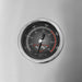 Stono Outdoor Living A close-up of a round thermometer on a stainless steel grill displays Fahrenheit and Celsius readings. The Twin Eagles logo appears, highlighting their 42-Inch 3-Burner Built-In Natural Gas Grill with Sear Zone & Infrared Rotisserie Burner (TEBQ42RS-CN).