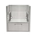 Stono Outdoor Living The Coyote Asado Smoker Insert Sleeve - C3SLV features a perforated back panel, side walls, large front drawer with handle, cooking grids, and utility connection holes—a stainless steel BBQ grill island component by Coyote.