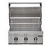 Stono Outdoor Living The Coyote 30" C-Series Grill, 3 Burner in Natural Gas (C3C30NG) features stainless steel construction, three control knobs, a grill grate, and a warming rack—perfect for outdoor kitchens. The open lid displays the Coyote brand on the front panel.