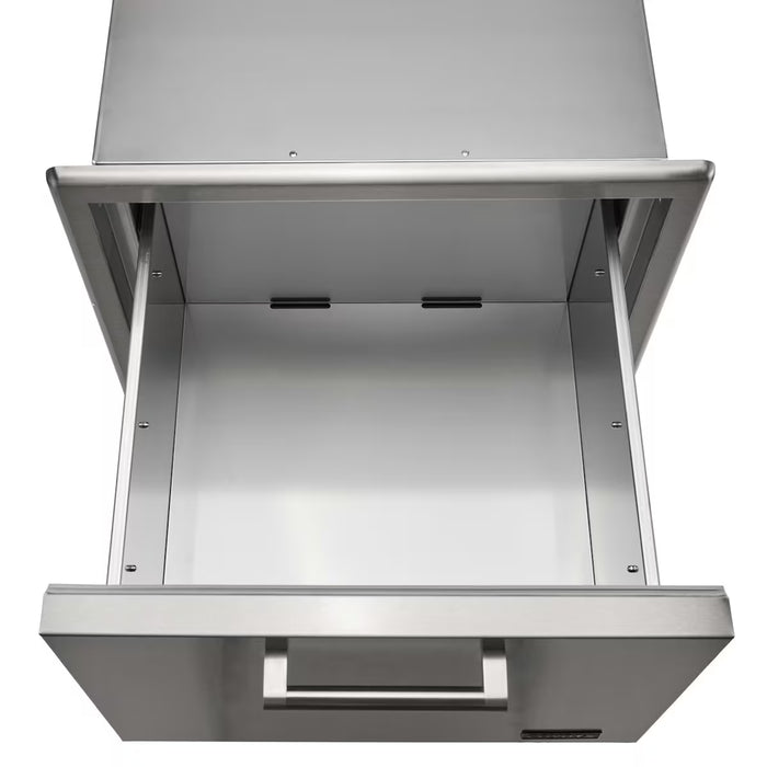 Stono Outdoor Living The Coyote 26" Pull Out Ice Chest (C3-CPOC) features a clean stainless steel interior and modern handle—perfect for outdoor kitchens or as an ice chest drawer.