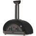 Stono Outdoor Living The Coyote 40" Duomo Wood Fired Outdoor Oven (C1PZ40WMB) features a matte black ceramic dome, stainless steel chimney, and a front door with two latches plus a built-in temperature gauge for modern outdoor cooking.