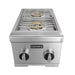 Stono Outdoor Living The Coyote 12" Double Side Burner in Natural Gas (C3DBNG) features stainless steel construction, two control knobs, and protective grates—an ideal addition to outdoor kitchens.