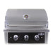 Stono Outdoor Living The Wildfire Outdoor Living Ranch Pro 42" Gas Grill (WFPRO42G-BSS-NG) in black stainless steel features three control knobs, a lid-mounted temperature gauge, and a front panel brand logo. The lid is closed.
