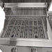 Stono Outdoor Living A close-up of the Coyote 50" Combo Grill, Built-In Natural Gas (C3CO50NG), shows its clean stainless steel finish, open lid, dual-level grilling grates, and front control knobs.