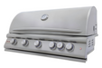 Stono Outdoor Living The Blaze Premium LTE+ 40" 5-Burner Propane Grill (BLZ-5LTE3-LP) features stainless steel burners, rear infrared burner, grill lights, control knobs, built-in thermometer, and ignition button—durable Blaze quality with a lifetime warranty.