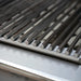 Stono Outdoor Living Close-up of the smooth, reflective stainless steel grates on the Twin Eagles 42-Inch 3-Burner Built-In Propane Gas Grill (TEBQ42G-CL), highlighting its geometric pattern and quality craftsmanship by Twin Eagles.