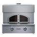 Stono Outdoor Living The Delta Heat 30-Inch Built-In Pizza Oven (DHPO30BI-N) features stainless steel, double glass doors, blue LED control knobs, and a top chimney vent—perfect for artisan pizza. The Delta Heat brand is displayed above the knobs.