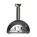 Stono Outdoor Living The Coyote 40" Duomo Wood Fired Outdoor Oven (C1PZ40WMB) in matte black features a stainless steel and black finish, rounded top, ceramic dome, chimney, temperature gauge, and front handles—shown front-facing against a white background.