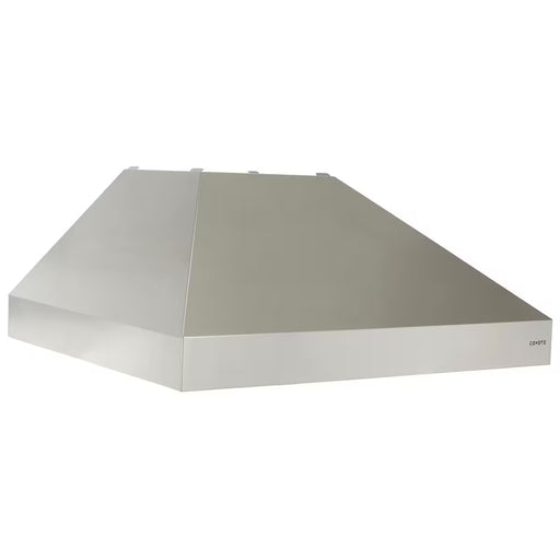Stono Outdoor Living The Coyote 36" Outdoor Chimney Hood (C1HOOD36) features a sleek, sloped stainless steel design ideal for outdoor kitchen ventilation. Shown against a white background.